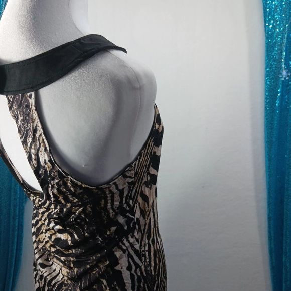 Guess Jeans Women's Size S High Halter Neck Long Tunic Top Keyhole Back Stretch - Picture 8 of 9